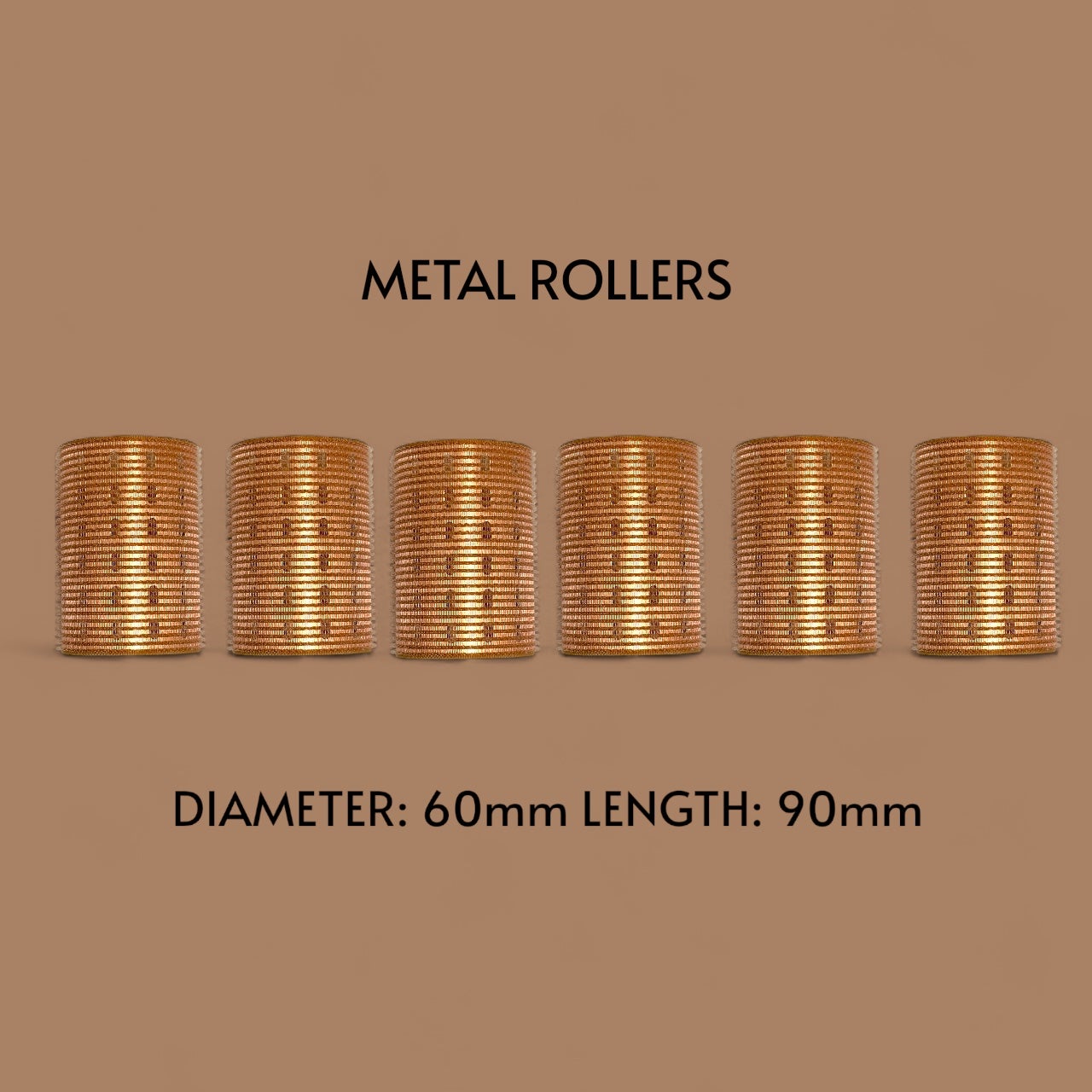 Terracotta Metal Velcro Rollers Large 6 Pack